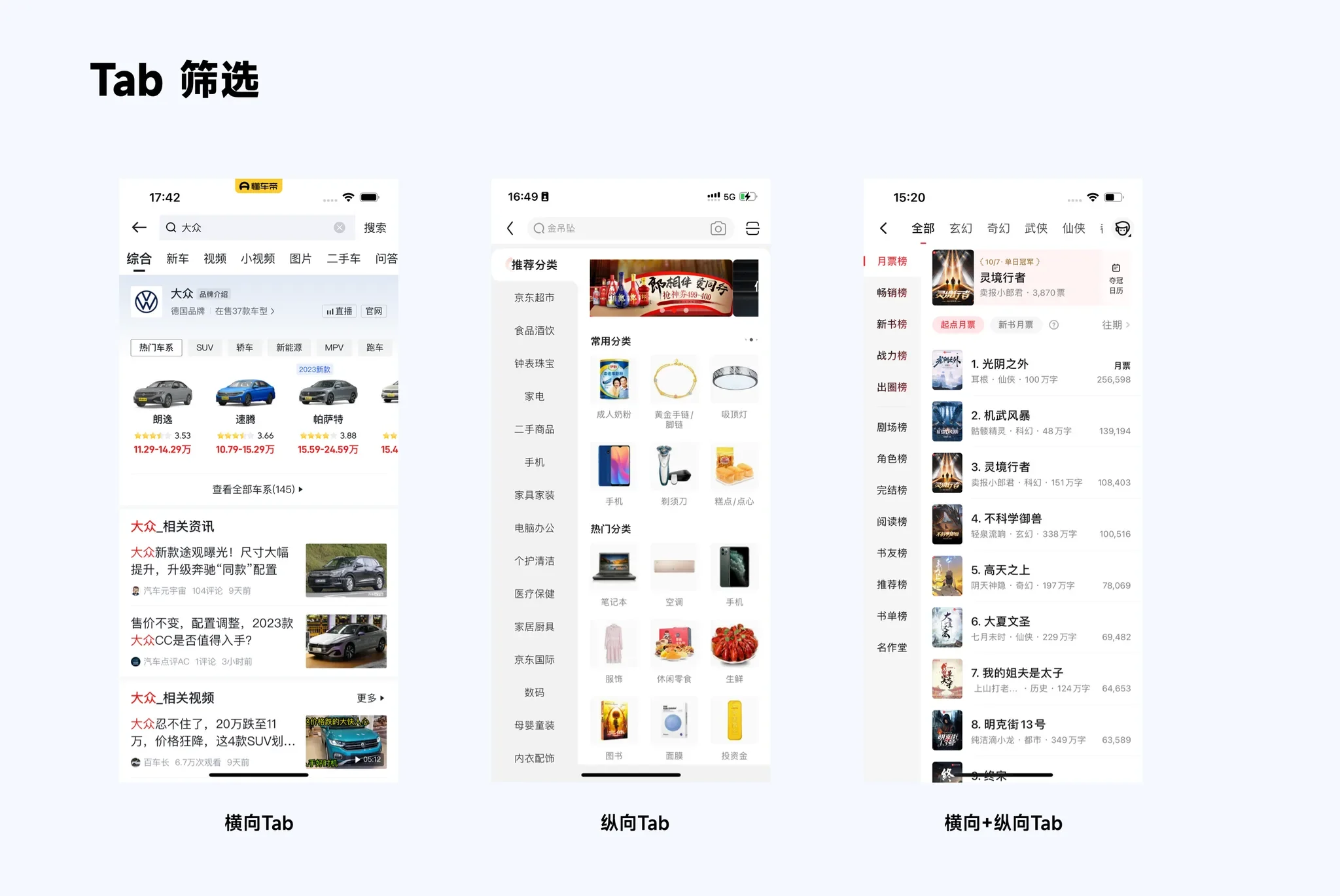 Tab 筛选
