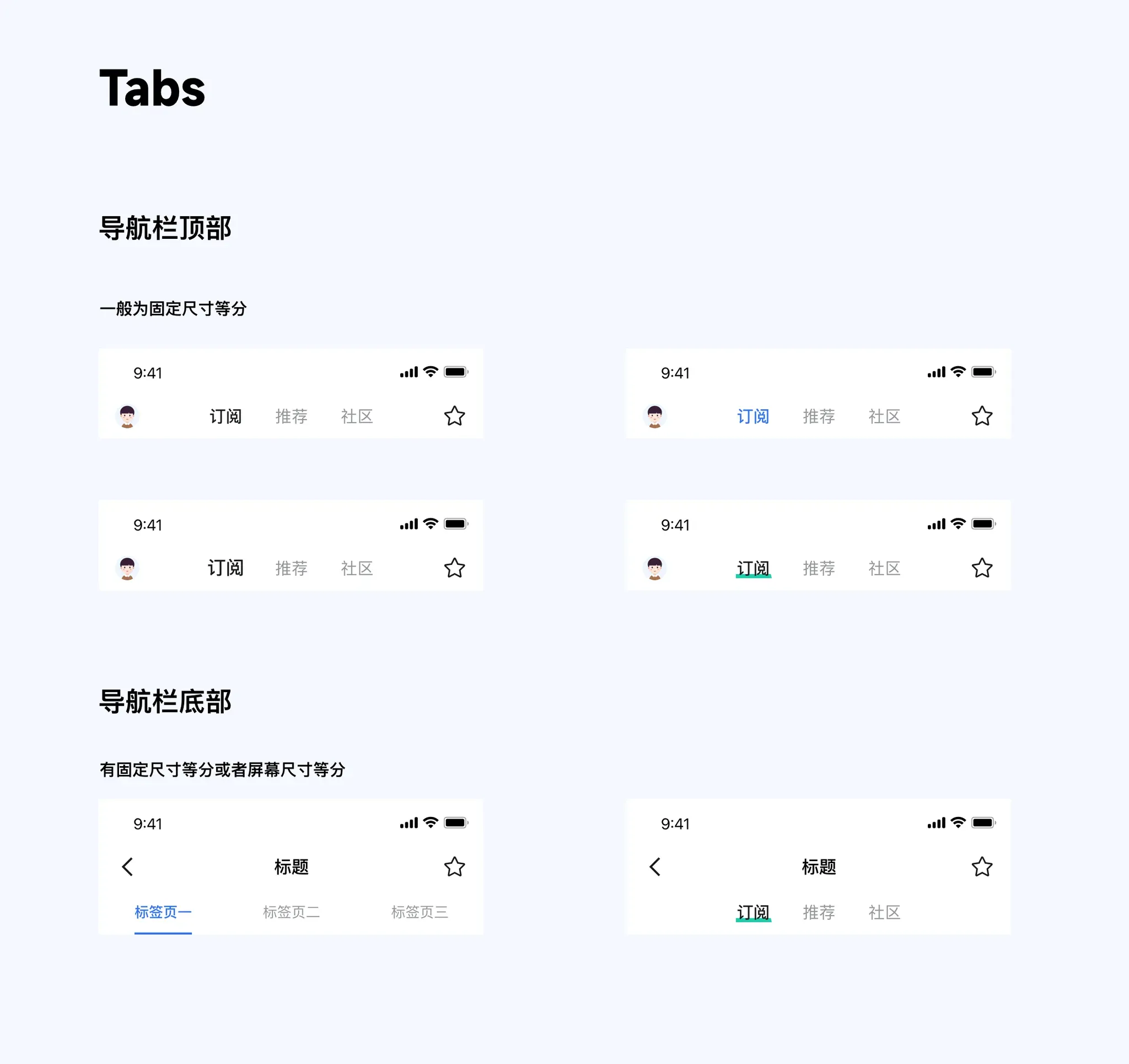 Tabs 的两种位置