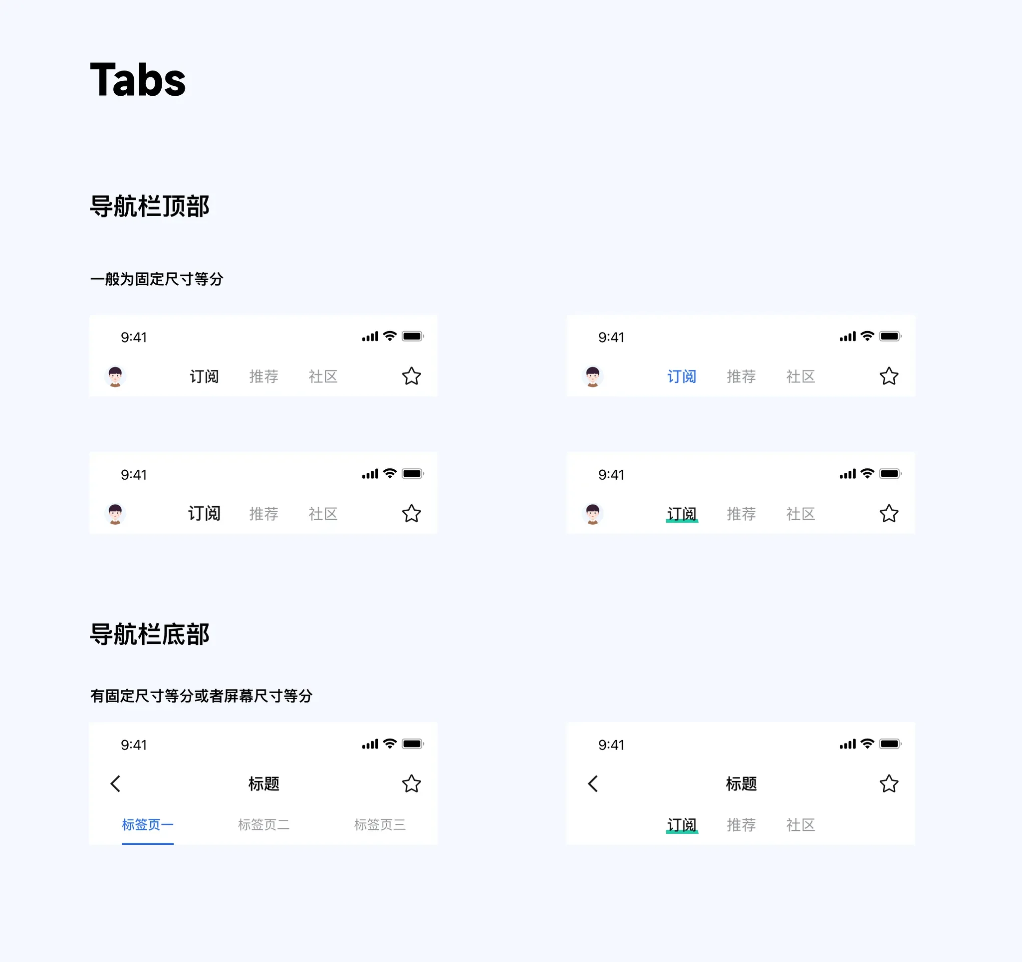 Tabs 的两种位置